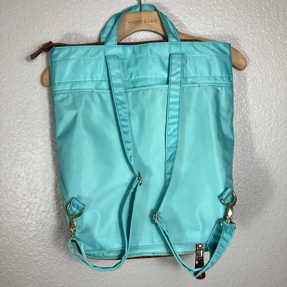 Samantha Brown Backpack Carry On Laptop Luggage Bag Travel Tote Purse Blue Croc